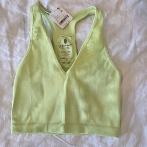 FP Movement by Free People Lime Green Ribbed Racerback Crop Top